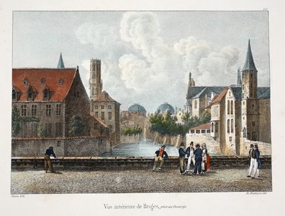 Vista interior de Brujas, c.1895 (fotochrom) de Belgian School