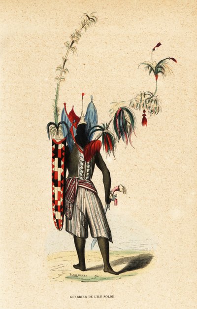 Guerrero de la isla de Solor, Islas menores de la Sonda, Indonesia de Belgian School