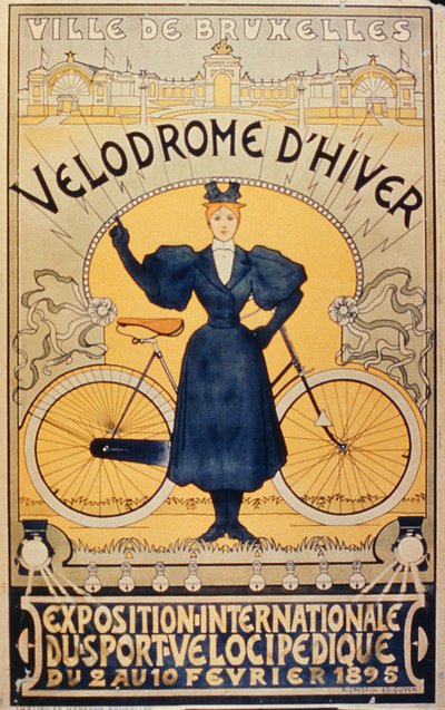 Pista de Carreras de Invierno, Exposición Internacional de Deportes de Velocípedos Bruselas, 2-10 de Febrero de 1895 de Belgian School