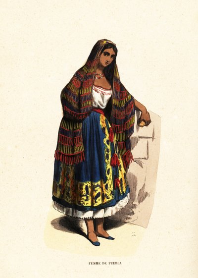 Mujer de la ciudad de Puebla, México de Belgian School