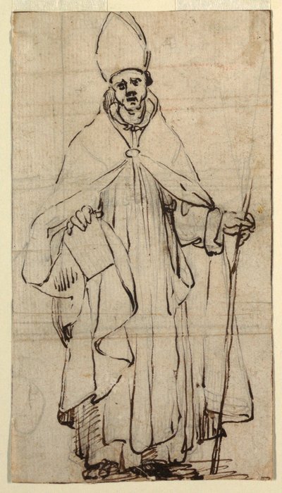 Dibujo, Obispo de pie, hacia 1620 de Belisario Corenzio