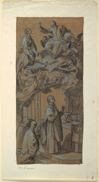 Dibujo, Visión durante una misa, hacia 1630 de Belisario Corenzio