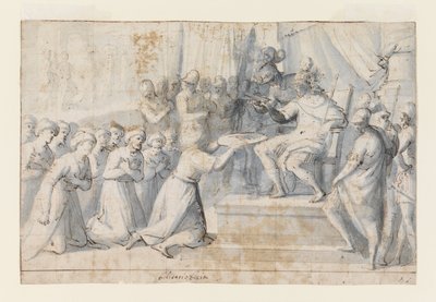 Embajador turco presentando regalo a Don Giovanni de Austria de Belisario Corenzio