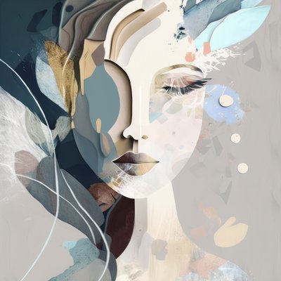 Mujer serena y abstracta de Bella Eve