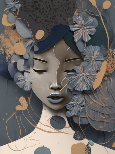 Mujer floral serena de Bella Eve