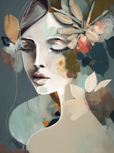 Mujer floral serena de Bella Eve