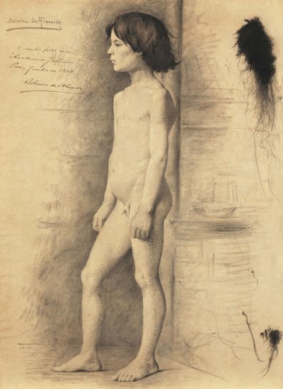 Estudio de desnudo de un chico de perfil de Belmiro de Almeida