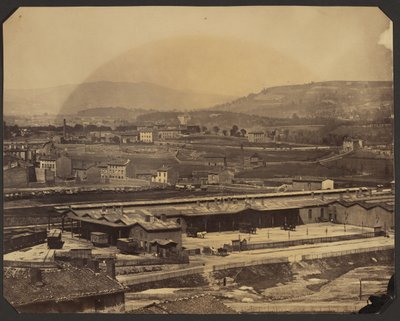 Vista de St. Etienne mirando al este hacia la estación de tren de Belotti