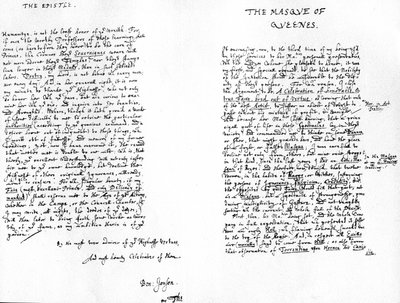 La mascarada de las reinas y una epístola dedicatoria a Enrique, príncipe de Gales, 1609 de Ben Jonson