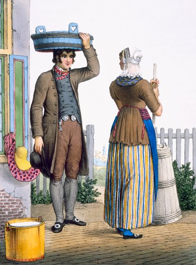 Una Pareja de Campesinos de Parmerend, Holanda del Norte, ilustración de 