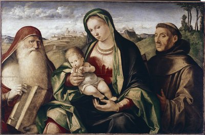 Madonna con el Niño entre los santos Jerónimo y Francisco de Benedetto (c.1460 1525) Diana