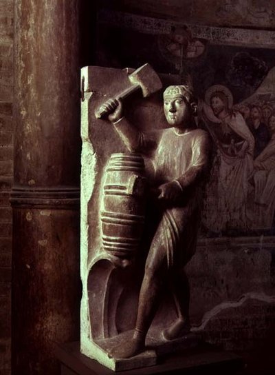 Cooper: Agosto de un calendario estatuario de los Trabajos de los Meses, c.1200 de Benedetto Antelami
