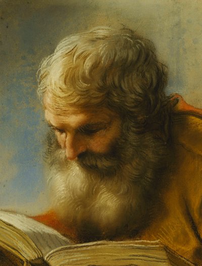 Un Apóstol Barbudo Leyendo, 1712 de Benedetto Luti