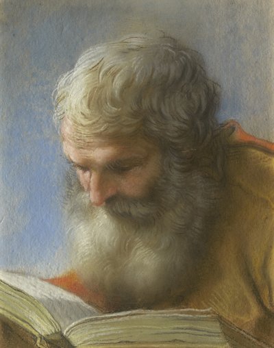 Cabeza de un apóstol leyendo, 1712 de Benedetto Luti