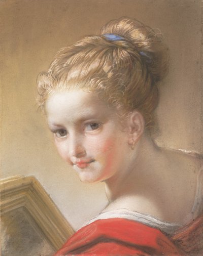 Estudio de una niña en rojo de Benedetto Luti