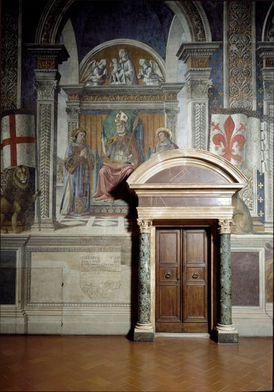 San Zenobio, San Lorenzo y San Esteban (Sala de los Lirios) de Benedetto da Maiano