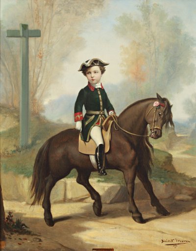 Retrato ecuestre de Louis-Napoléon Bonaparte, Príncipe Imperial de Benedict Masson