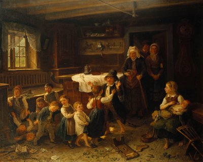 Niños jugando en un interior, 1873 de Bengt Nordenberg