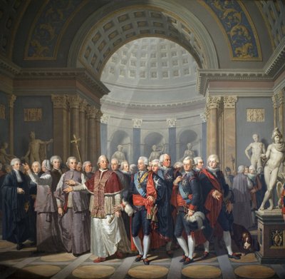 Gustavo III de Suecia (1746-1792) con el Papa Pío VI (Gianangel, Conde Braschi de Benigne Gagneraux