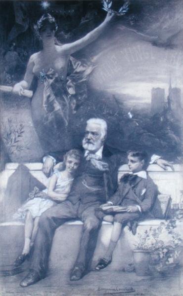 Victor Hugo (1802-85) y sus nietos de Benjamin  Constant
