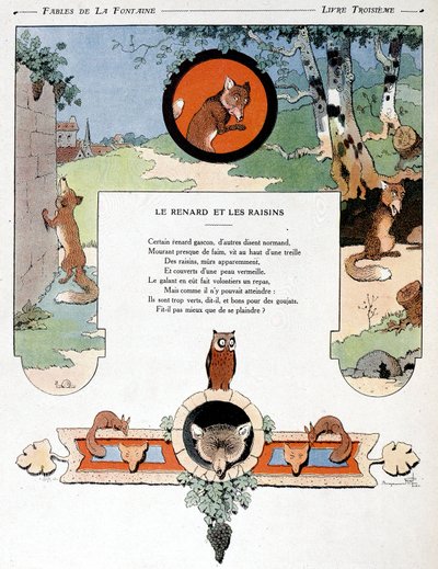 El zorro y las uvas, ilustración de 
