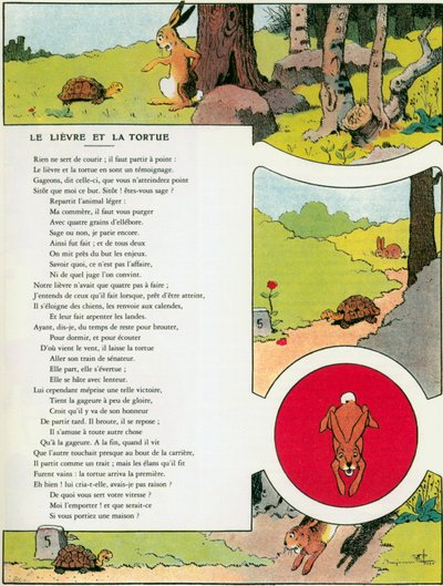 La liebre y la tortuga, ilustración de 