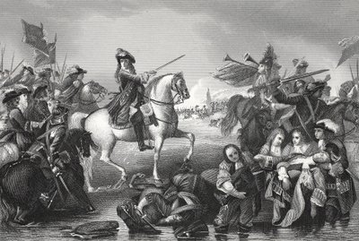 Batalla del Boyne, grabado por W. French de Benjamin (after) West
