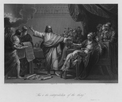 La visión de Belsasar, Daniel V, 26 (grabado) de Benjamin (after) West