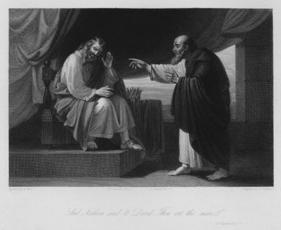 Natán y David, II Samuel XII, 7 (grabado) de Benjamin (after) West