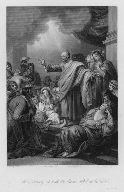 El sermón de Pedro en Jerusalén, Hechos II de Benjamin (after) West