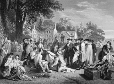 Tratado de William Penn con los indios, grabado por W. French de Benjamin (after) West