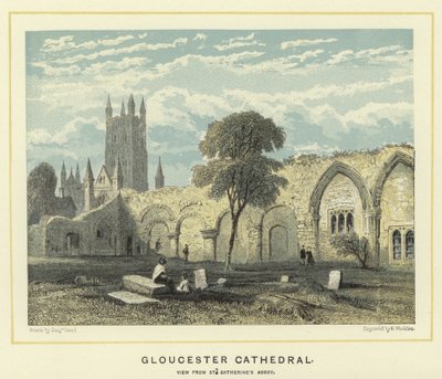 Catedral de Gloucester, vista desde la Abadía de Santa Catalina de Benjamin Baud