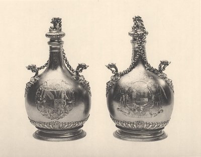Par de frascos de peregrino de Guillermo III, c.1690 de Benjamin Bradford