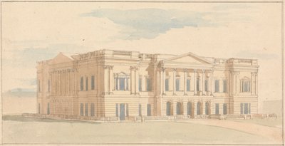 York House, Londres: Perspectiva de la fachada oeste de Benjamin Dean Wyatt