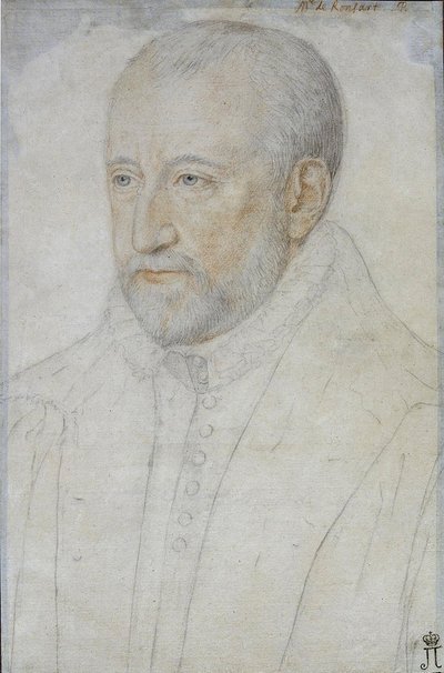 Retrato de Pierre de Ronsard (1524-1585) par Foulon, Benjamin (ca 1550-ca 1612). Tiza negra y sanguina sobre papel, tamaño : 33x23, Segunda mitad del siglo XVI, Hermitage del Estado, San Petersburgo de Benjamin Foulon