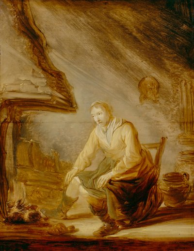 Mujer ante el fuego de Benjamin Gerritsz Cuyp