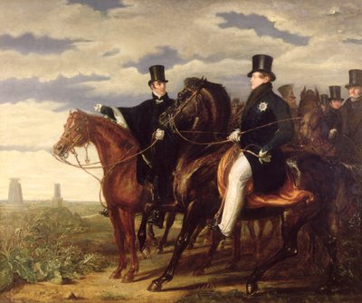 El Duque de Wellington describiendo el campo de Waterloo al Rey Jorge IV (1762-1830) 1844 de Benjamin Haydon