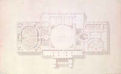 Plano del piso principal del Capitolio, EE.UU., 1806 de Benjamin Henry Latrobe