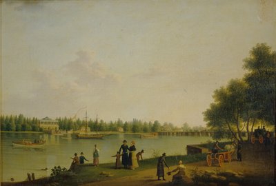 Vista de la Dacha del Príncipe Stroganov cerca de San Petersburgo, 1804 de Benjamin Paterssen