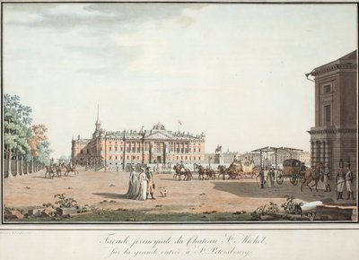Vista del Palacio Mijail y la Plaza del Condestable en San Petersburgo, 1800 de Benjamin Paterssen