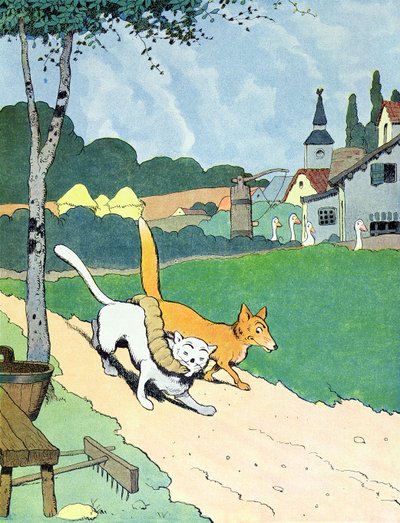 Ilustración de "Le Roman de Renard", c.1900 (litografía en color) de Benjamin Rabier