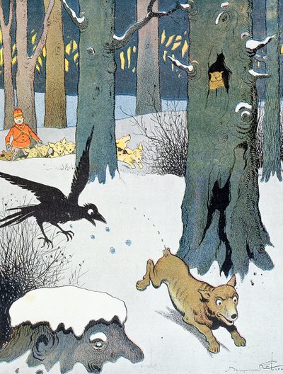 Ilustración de "Le Roman de Renard", c.1900 (litografía en color) de Benjamin Rabier