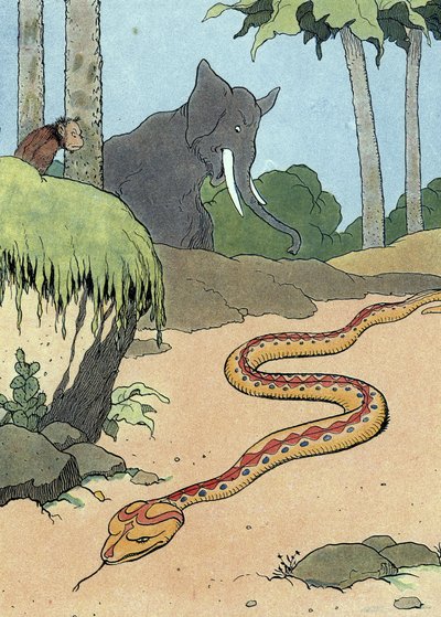 La serpiente del Jardín del Edén de Benjamin Rabier