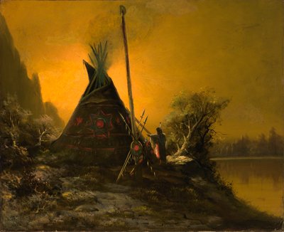 Escena Nocturna de Tipi Indio, 1895 de Benjamin Raborg