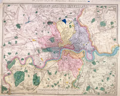 Mapa general de Londres, 1847 de Benjamin Rees Davies