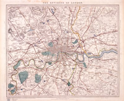 Mapa de Londres, c. 1860 de Benjamin Rees Davies