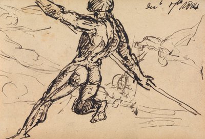 Figura de hombre desnudo con lanza de Benjamin Robert Haydon
