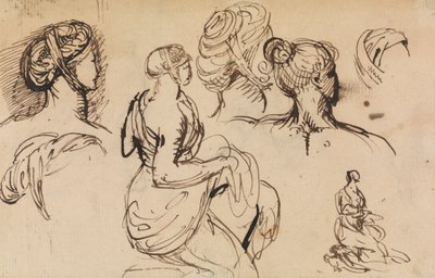 Figura Estudio de las mujeres y sus peinados de Benjamin Robert Haydon