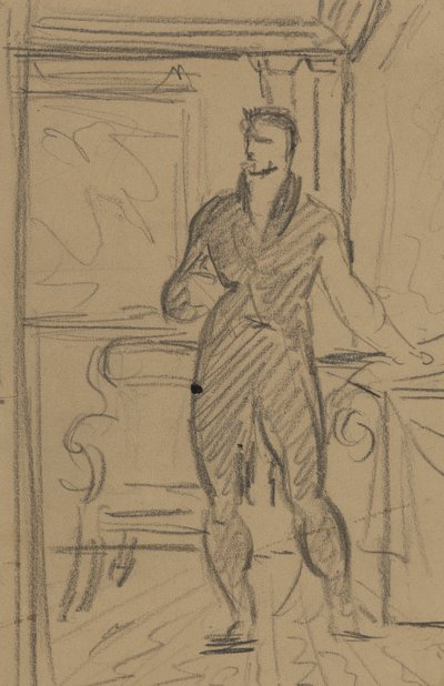Figura Estudio de un hombre con traje formal de Benjamin Robert Haydon