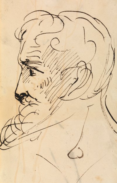 Estudio de retrato, de perfil de un hombre de Benjamin Robert Haydon